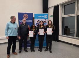 Winners Intermediate Bishops Hatfield Girls School with Joint President Andrew Forrow and John Williams